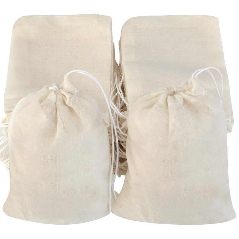 Tayfremn Cotton Drawstring Bags, Reusable Muslin Bag Natural Cotton Bags with Drawstring Produce Bag Bulk Gift Bag Jewelry Pouch for Party Wedding Home Storage, Natural Color (3 by 4 Inches) - Image 1
